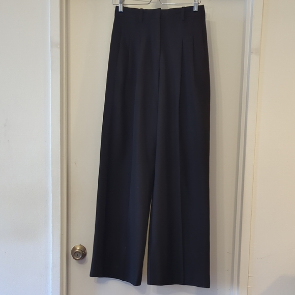 La Ligne Pants - La Linge Wool Wide Leg Front Pleat Trouser Pants 2